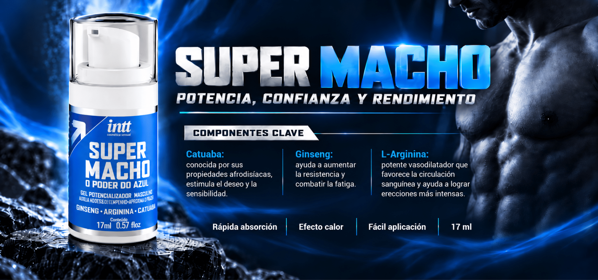 Super Macho Erecciones Más Firmes e Intensas 17 ml gel masculino para potenciar ereccion